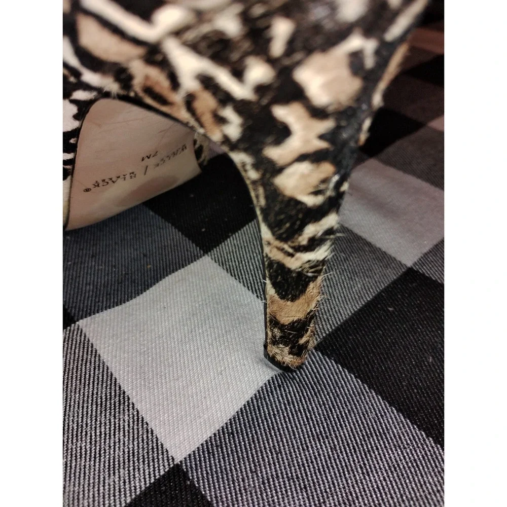 White House Black Market Animal‎ Print Calf Hair Fur Heels Pumps Shoes 7M